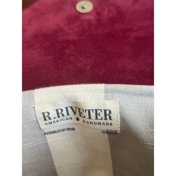 R. Riveter Black Canvas Leather Handbag Crossbody Purse handbag 11 in - Picture 9 of 12